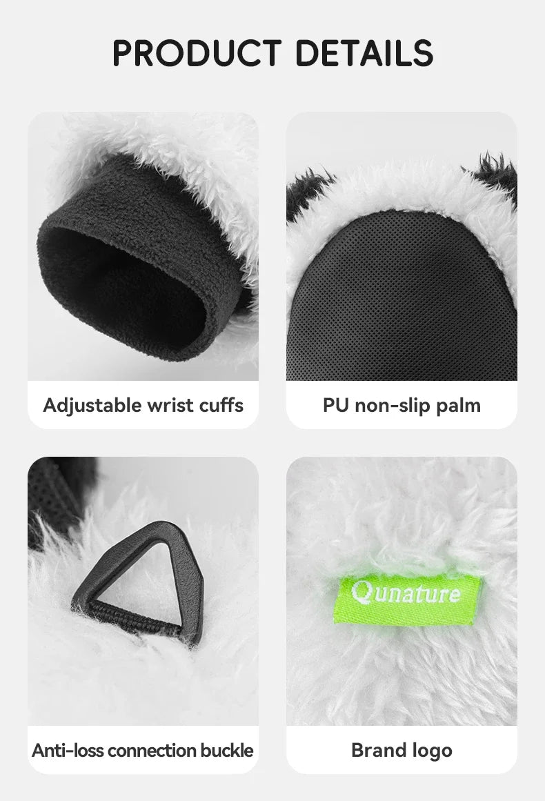 Panda Ski Gloves for Kids & Parents – Warm Winter Grip Gloves