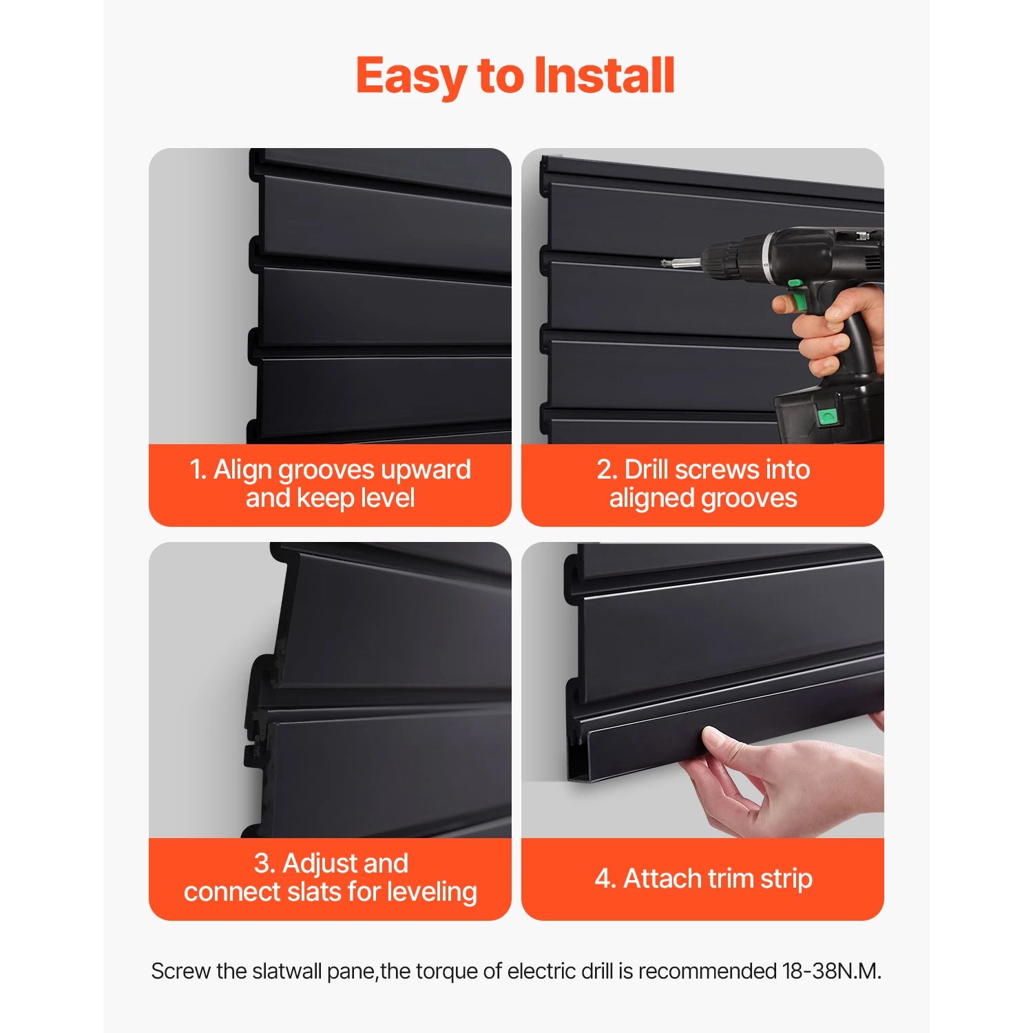 PVC Slatwall Panels for Garage Storage 8–32 sq.ft Modular System