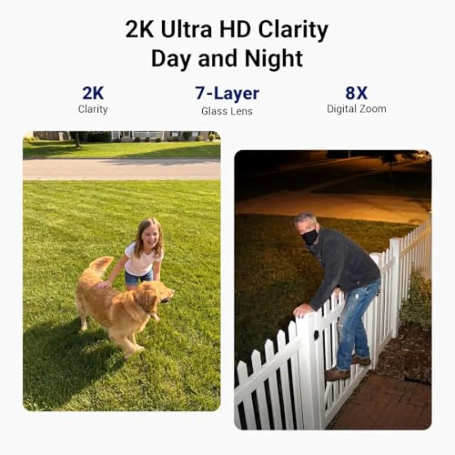 Solar-Powered Wireless Outdoor Security Camera System with 2K Color Night Vision