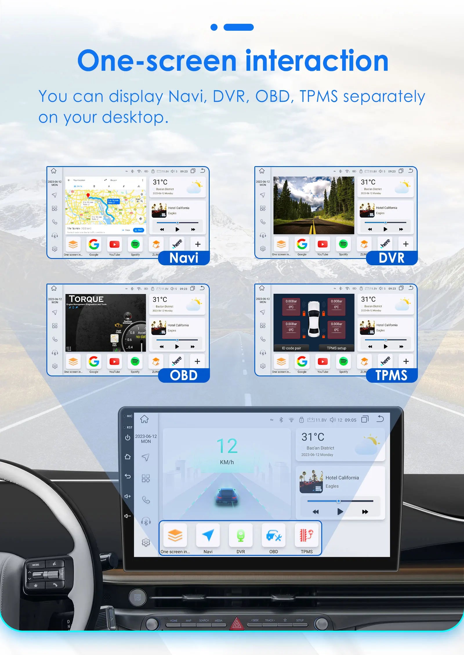 HIZPO 7-Inch Android Car Radio with CarPlay for Opel