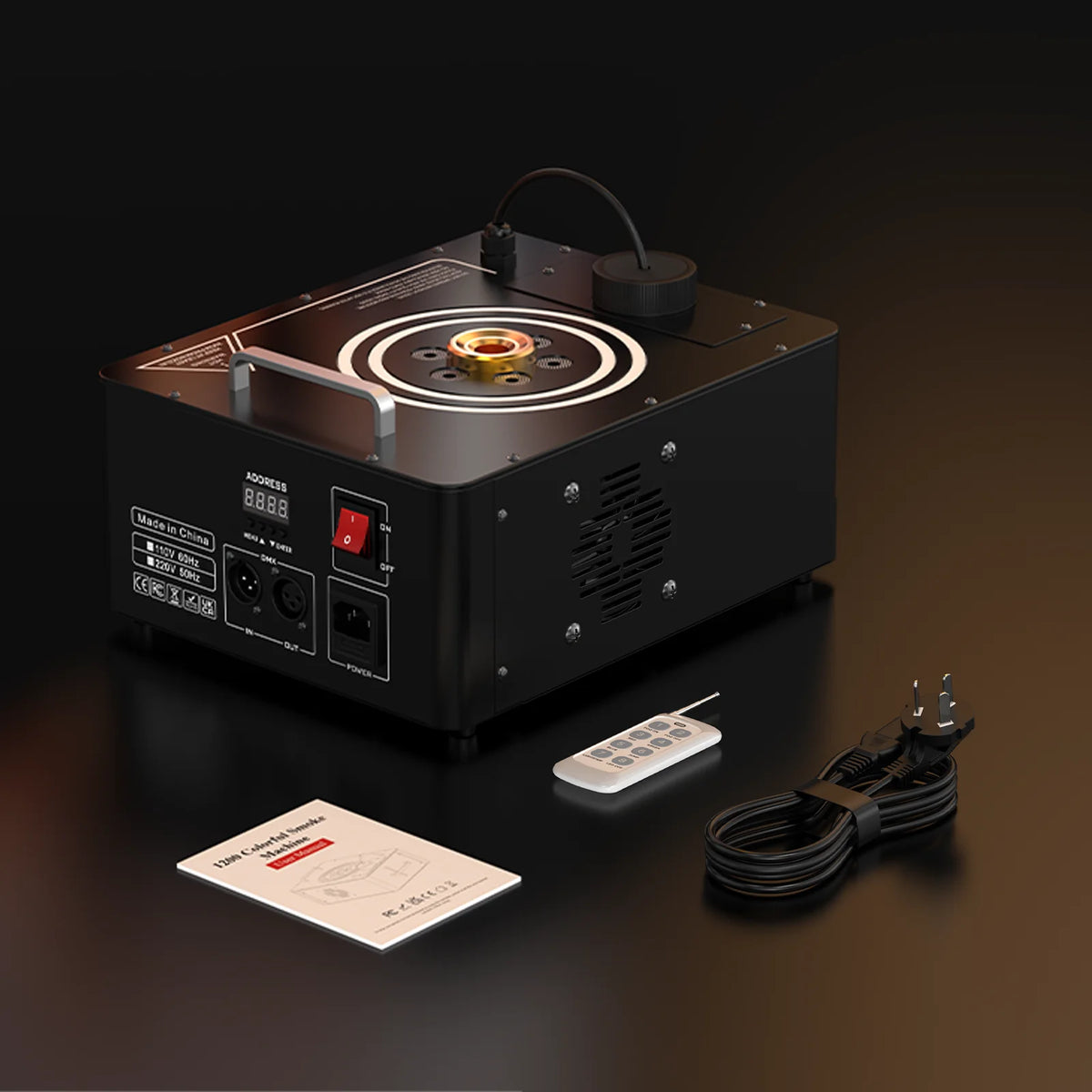 Machine à fumée 1200 W avec bande LED RVB et réservoir de 1 L