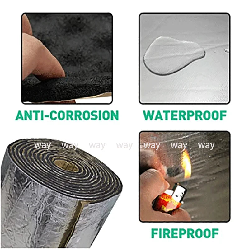 100/150/200/300cmx50cm Car Sound Deadener Mat 5/10/15mm Noise Heat Deadening Soundproof Dampening Mat For Car Hood Engine Door