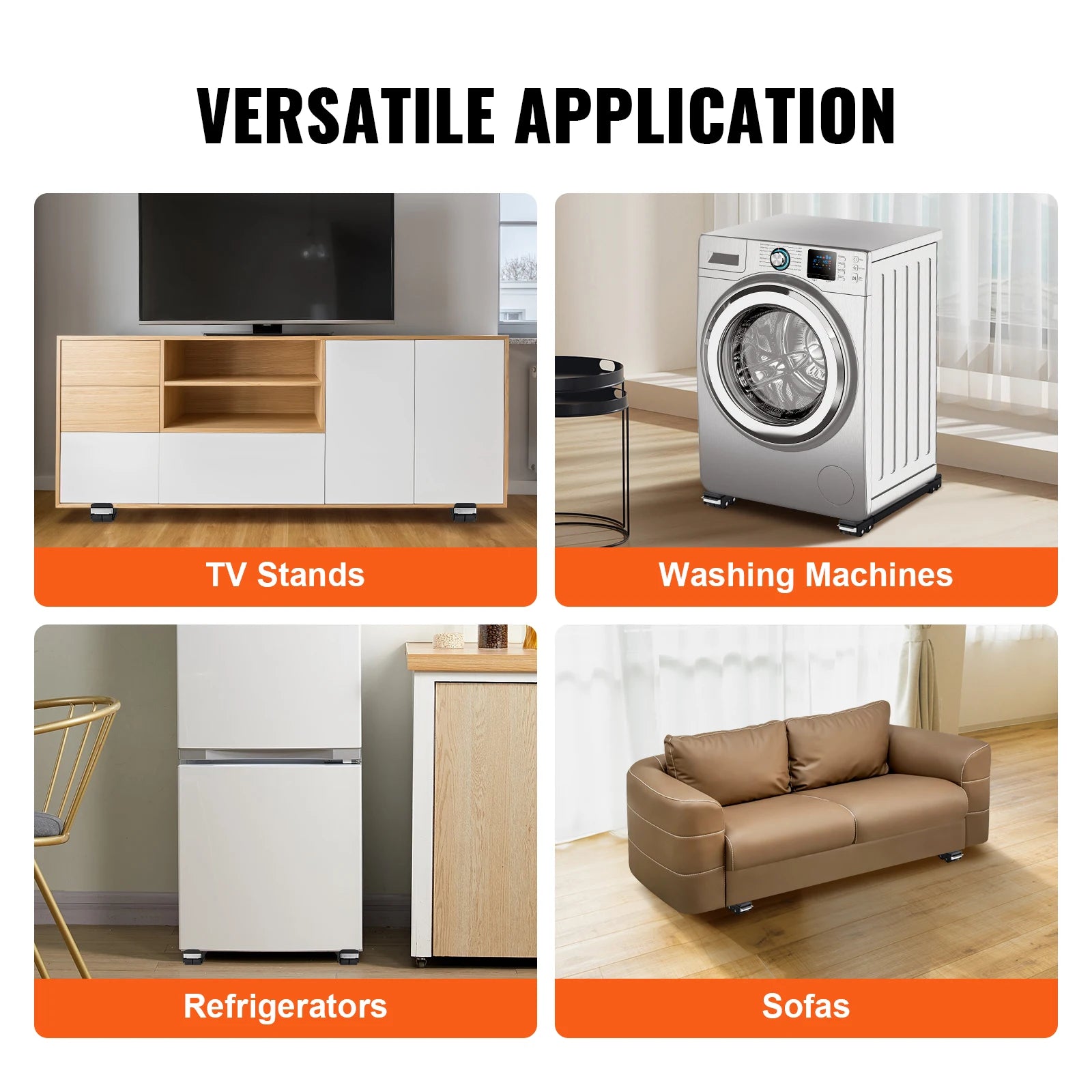SucceBuy 660 lbs Furniture Dolly Appliances Mobile Base Washing Machine Fridge Stand Movers for Refrigerators Dryers Dishwashers