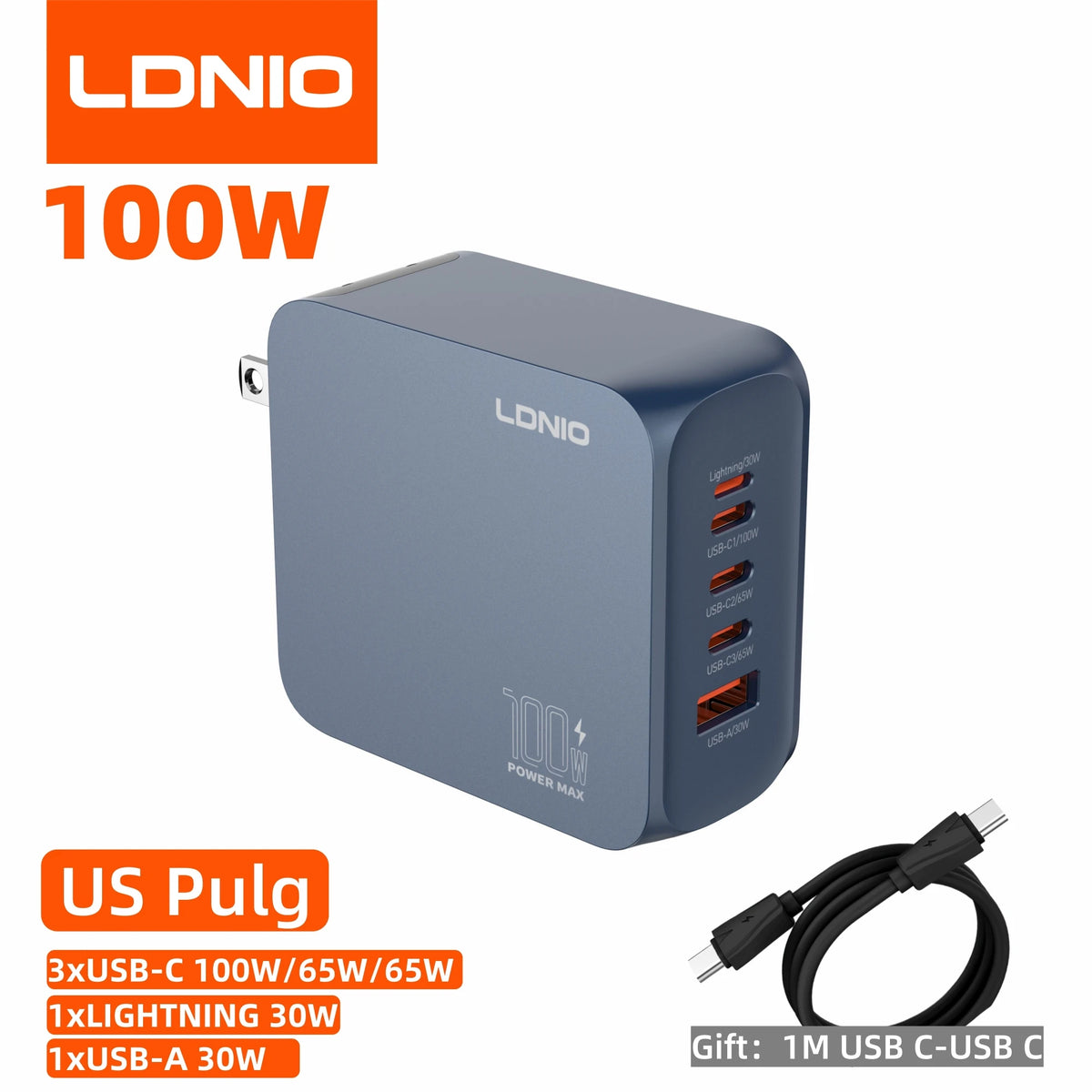 GaN USB nabíjačka - varianty 45 W, 65 W alebo 100 W