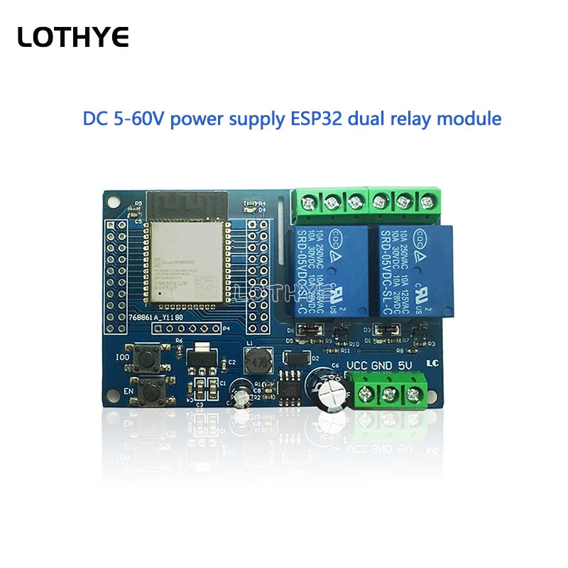 ESP32 Dual-Relay Wi-Fi and Bluetooth Development Board