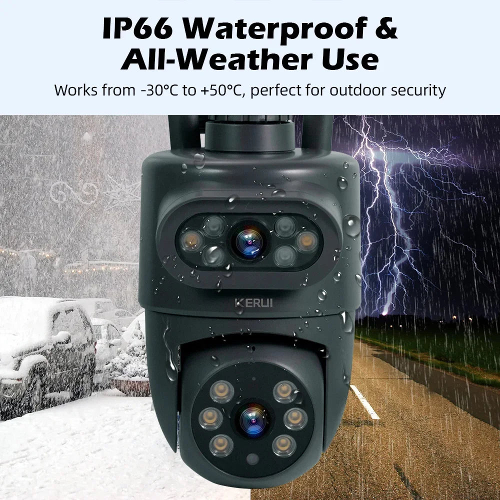5K 10MP WiFi PTZ Outdoor Dual Lens Security Camera