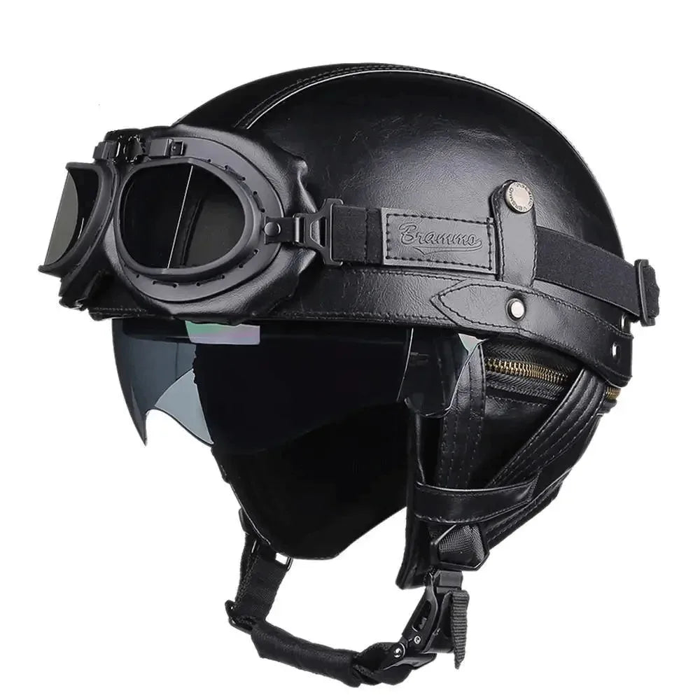Retro Half Helmet with Visor Package Options
