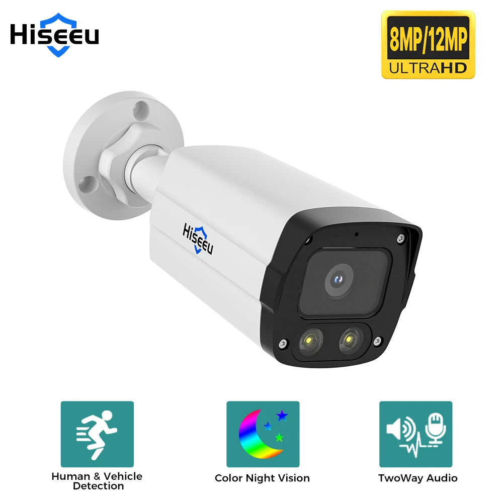 12MP POE IP Security Camera with Vehicle Detection