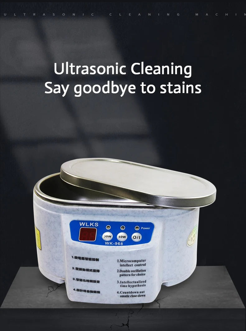 Ultrasonic Cleaner 40kHz 30W Bath for Glasses Dentures Jewelry