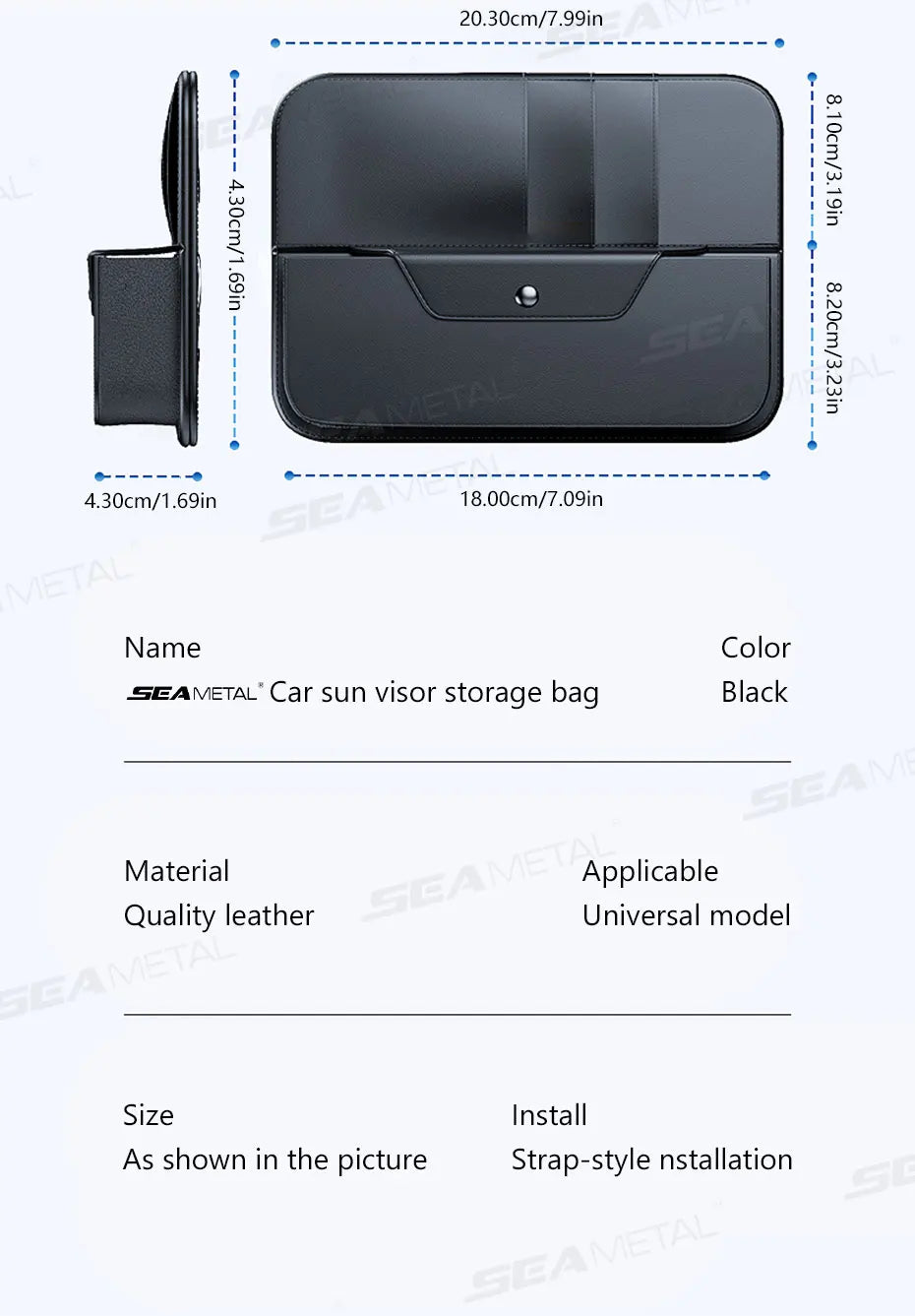 Car Sun Visor Organizer Multi-Pocket Storage Bag