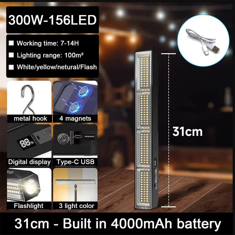 Rechargeable Magnetic LED Work Bar