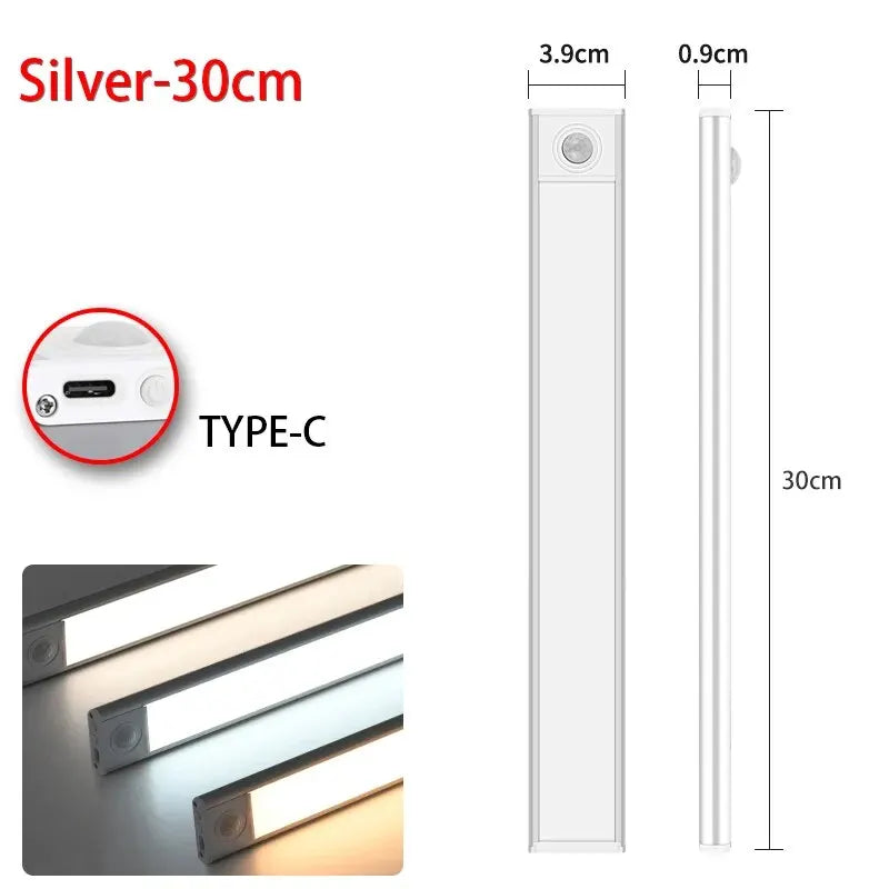 USB-C Rechargeable Cabinet Sensor Light, 20–50 cm