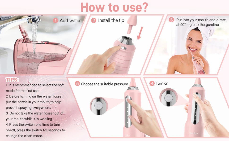 Cordless Electric Water Flosser for Powerful Everyday Oral Care