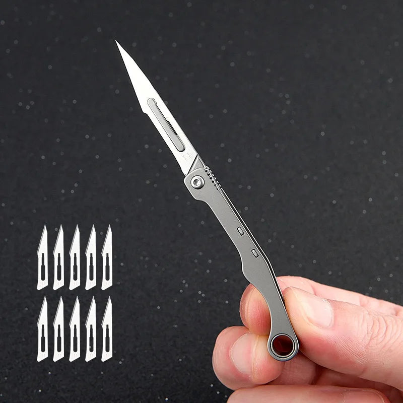 Mini Titanium Alloy Folding Knife for Outdoor EDC