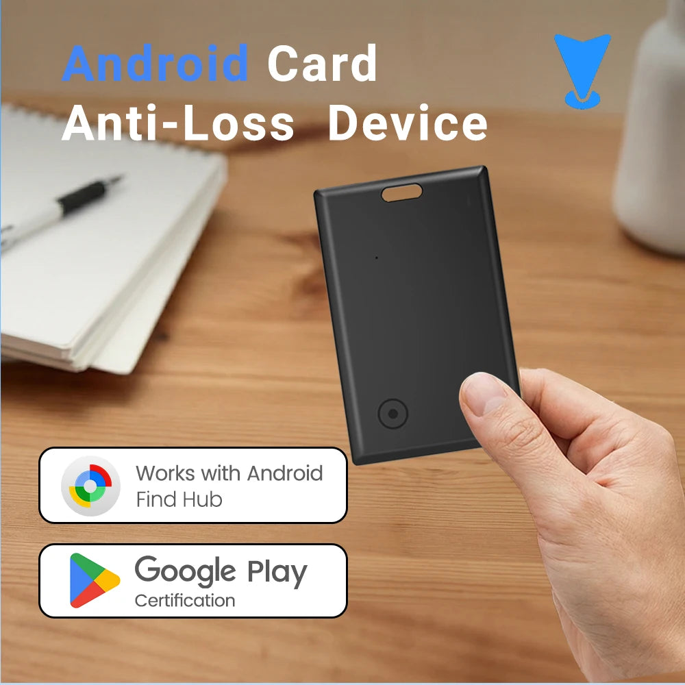Android 1-4 Pack Smart Wallet Tracker Card Works with Google Find Hub App Location Tag Keys Bag Anti-Lost Bluetooth GPS Tracker