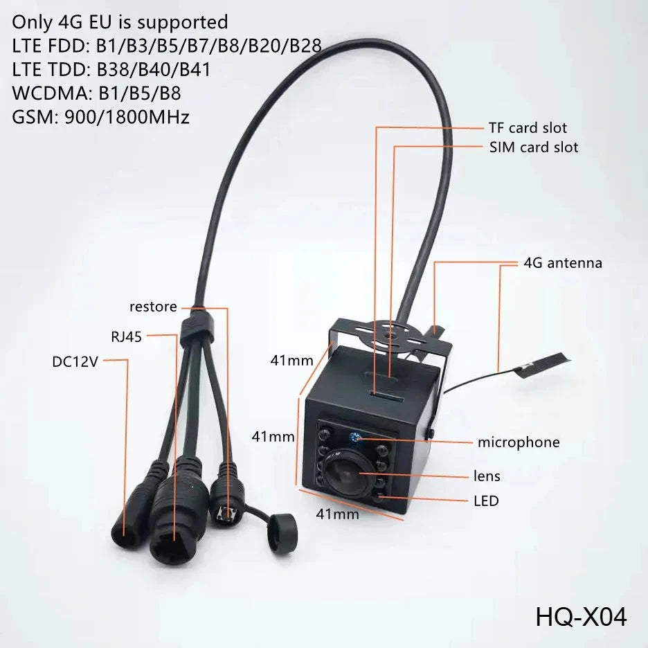 Mini 4G IR Camera met Onzichtbare Nachtzicht