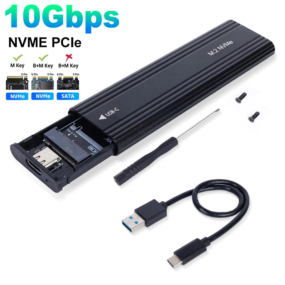 M.2 SSD USB Enclosure - NVMe and SATA Options
