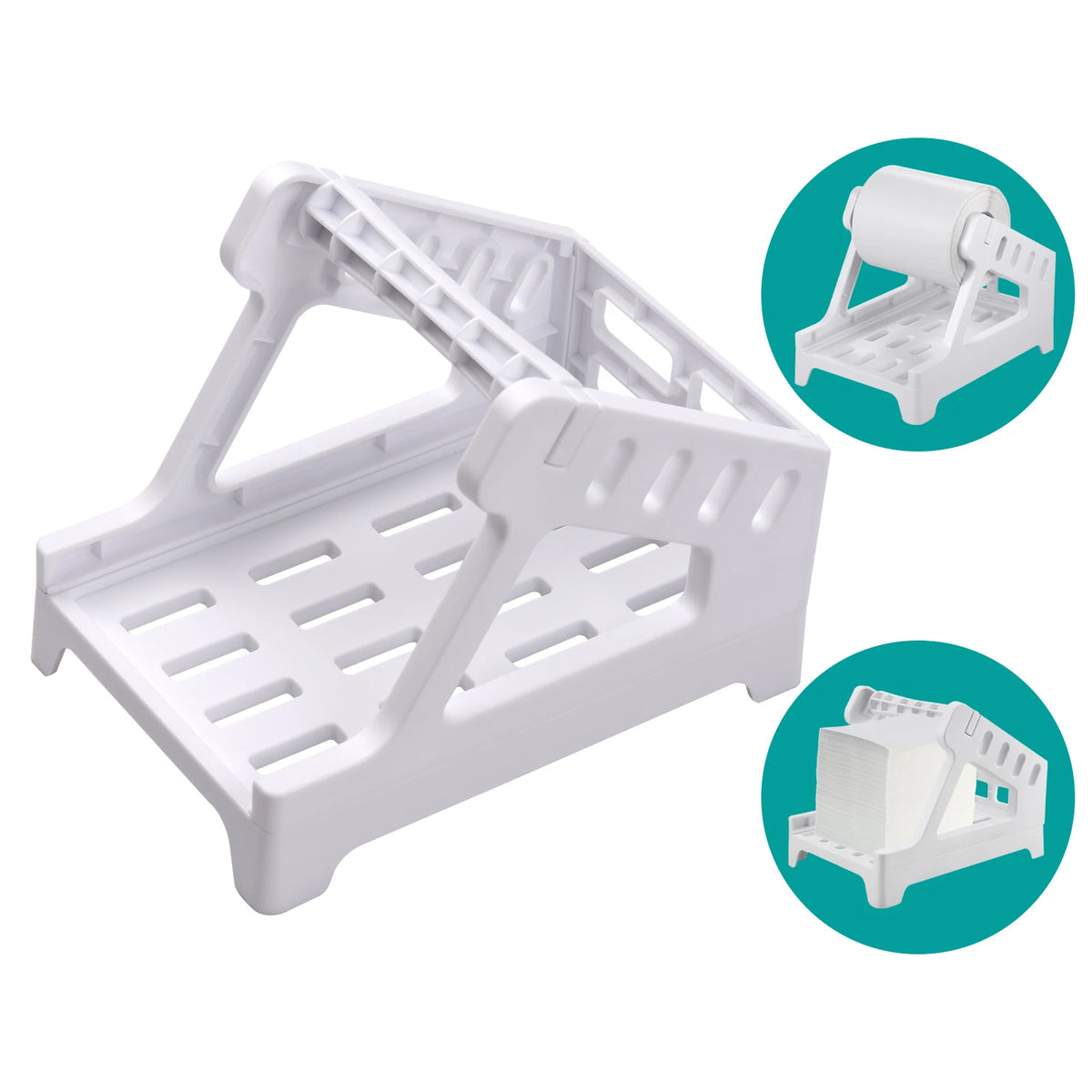 Label Holder for 4x6 Shipping Labels Printer Rolls and Fanfold Labels 2 in 1 Work for Desktop Themal Label Sticker Dispenser