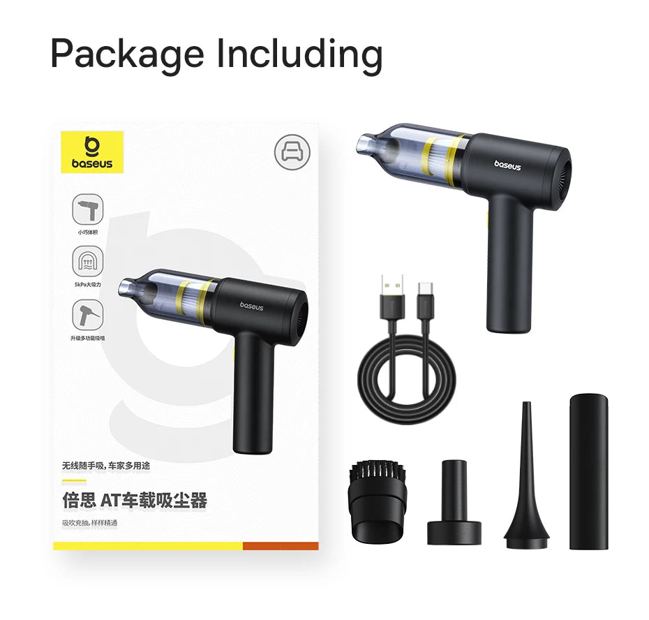 Baseus Car Vacuum Cleaner Wireless Air Dust Blower Gun for Car Powerful Portable Car Cleaning Appliance Cordless Vehicle Cleaner