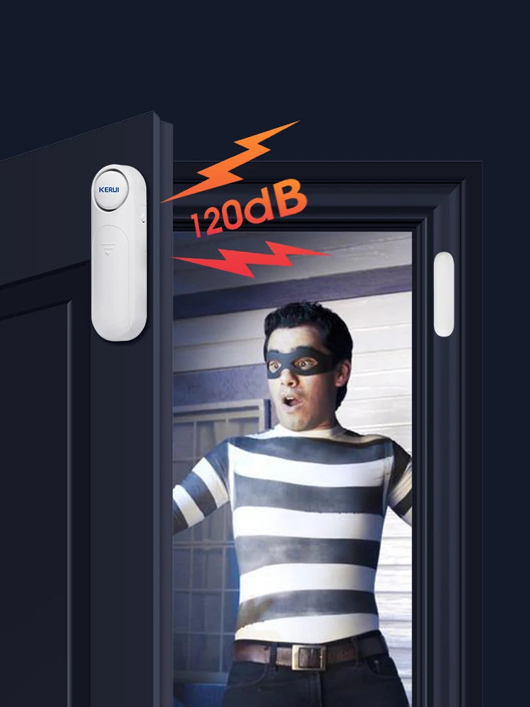 KERUI Wireless Door Window Sensor Alarm 120db with Remote Control 300ft Anti-theft Alarm System Home Security