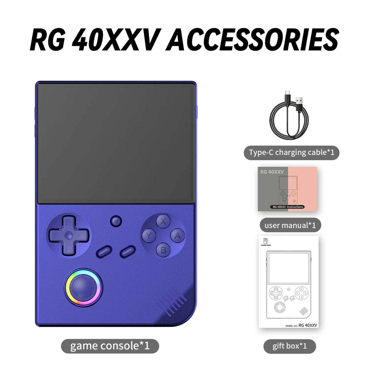 Anbernic RG40XXV retro handheld herní konzole 4'' IPS obrazovka Linux RGB joystick video přehrávač podporuje 5G WIFI streaming HD výstup