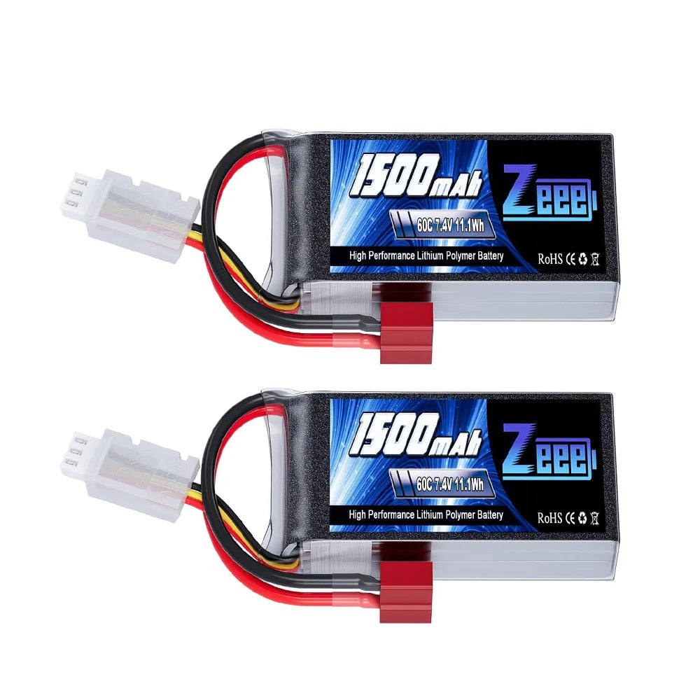 Zeee 2S 1500mAh 7.4V 60C LiPo baterija paket (2 kom, Deans utikač)