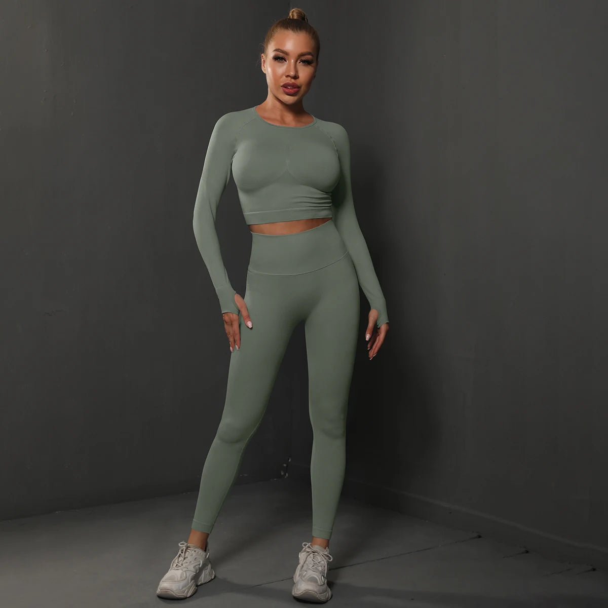 Ženski dugi rukav yoga top i set hlača