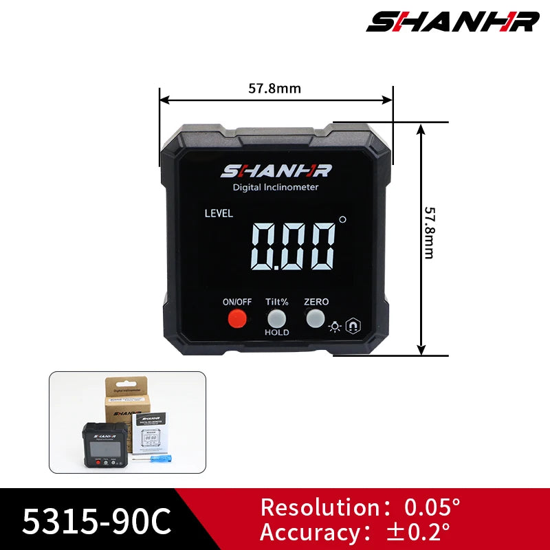SHANHR Digital Level Box and Angle Finder (Magnetic Base & LCD Display) for Woodworking and Accurate Table/Miter Saw