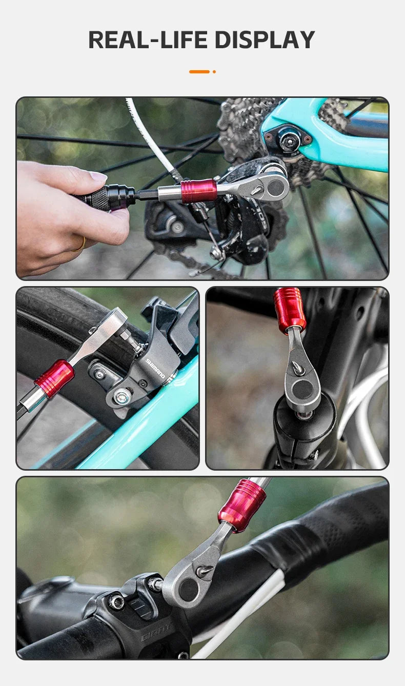 72 Tooth Bike Ratchet Wrench Tool Set Lightweight Repair Kit