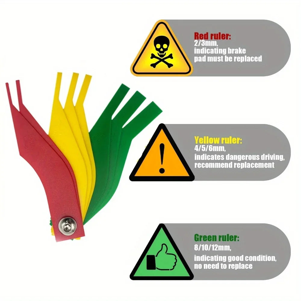 Universal Automotive Brake Pad Thickness Gauge Measure Ruler Diagnostic Test Tool Car Accessories Automotive Repair Equipment