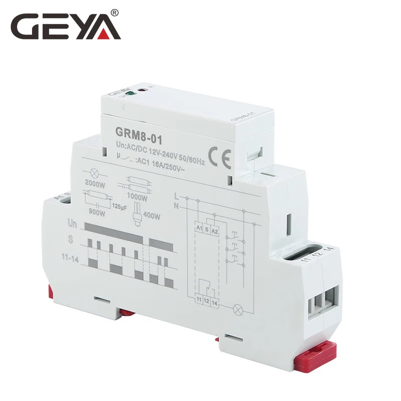 GRM8 DIN-Rail Latching Relay, Contact/Voltage Options