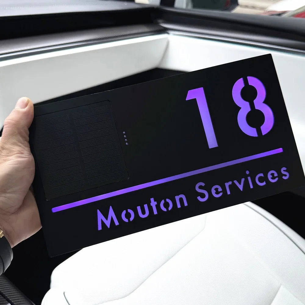 Customized Solar LED Acrylic House Number Sign for Front Door - Personalized Address Plate Dropshipping