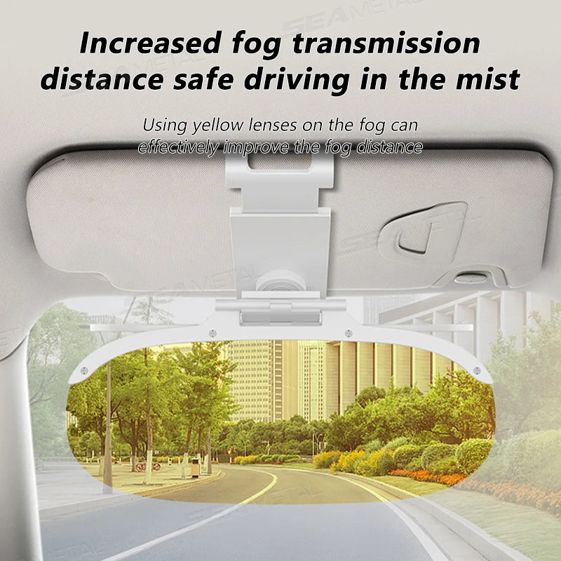 SEAMETAL Flip-On Car Sun Visor Polarized Lens Summer Anti-Glare Driving Goggle Universal UV-Blocking Sunshade Night Vision Lens