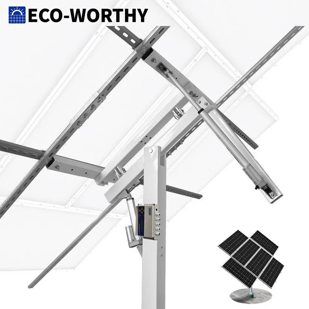 ECO-WORTHY Solar Panel Dual Axis Tracking System (Increase 40% Power) with Tracker Controller for Yard/Farm/Field