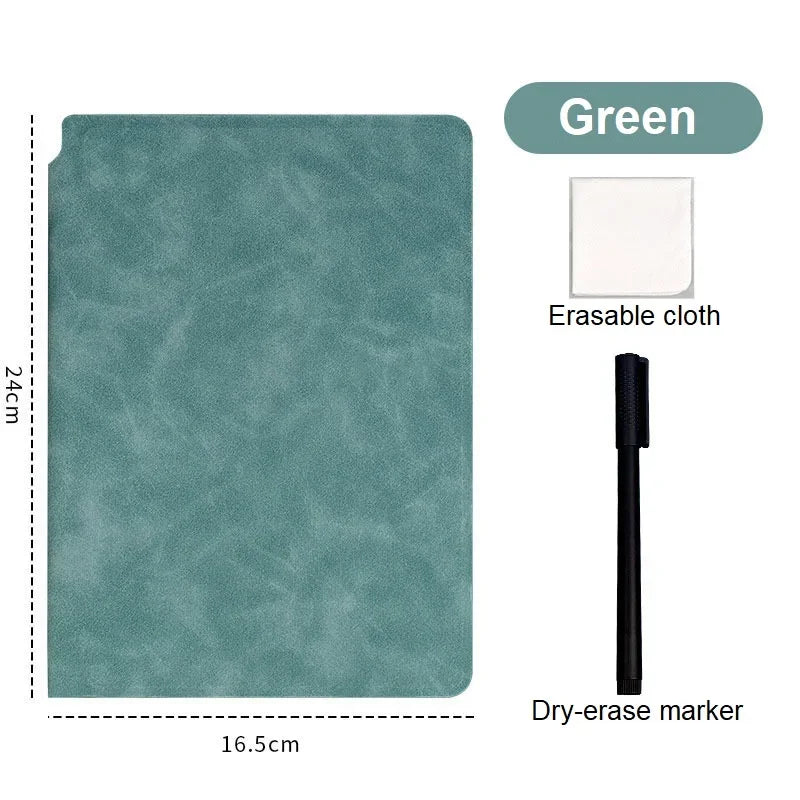 Reusable A5 Whiteboard Notebook Set with Pen and Wipe Cloth