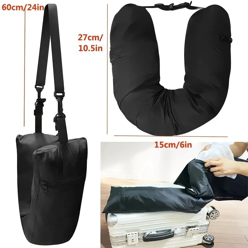 Cuscino da viaggio leggero per il collo, nero