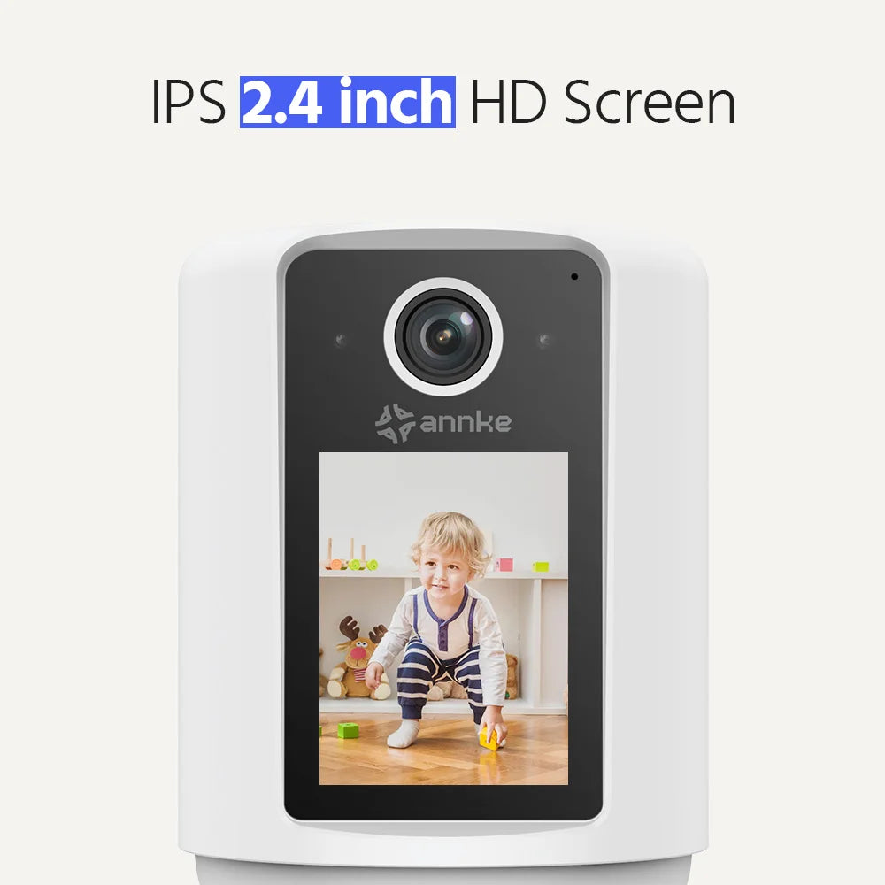 Smart Video Calling Camera with 2.4" IPS Screen and 320° Pan