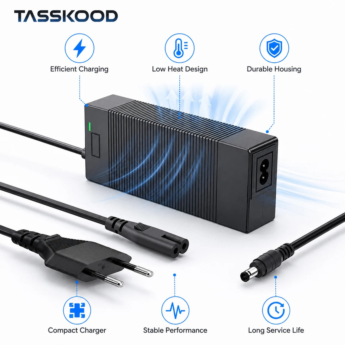 شاحن 12.6 V لحزم بطاريات الليثيوم 3S المتوافقة
