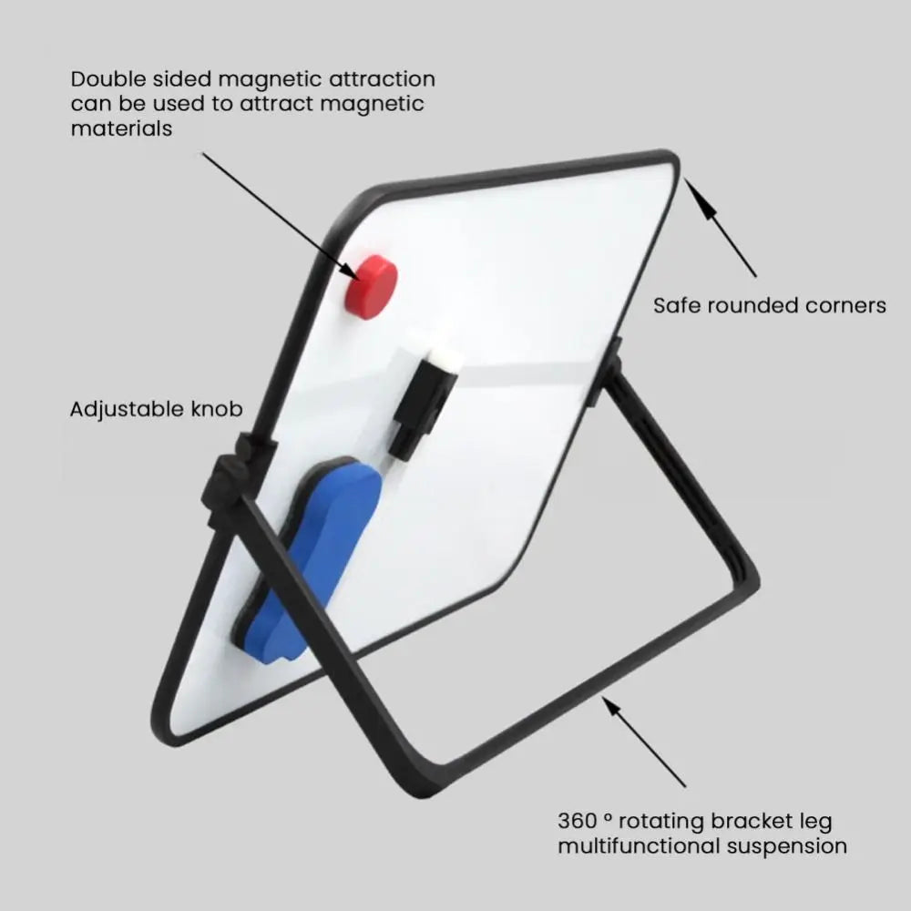 Quadro branco de secretária de dupla face com suporte