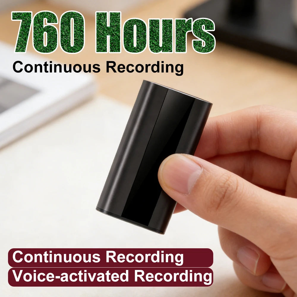 Digital Voice Recorder Magnetic Design 760H Audio One-touch Record Smart Noise Reduction Auto-Save, for Students & Lawyers