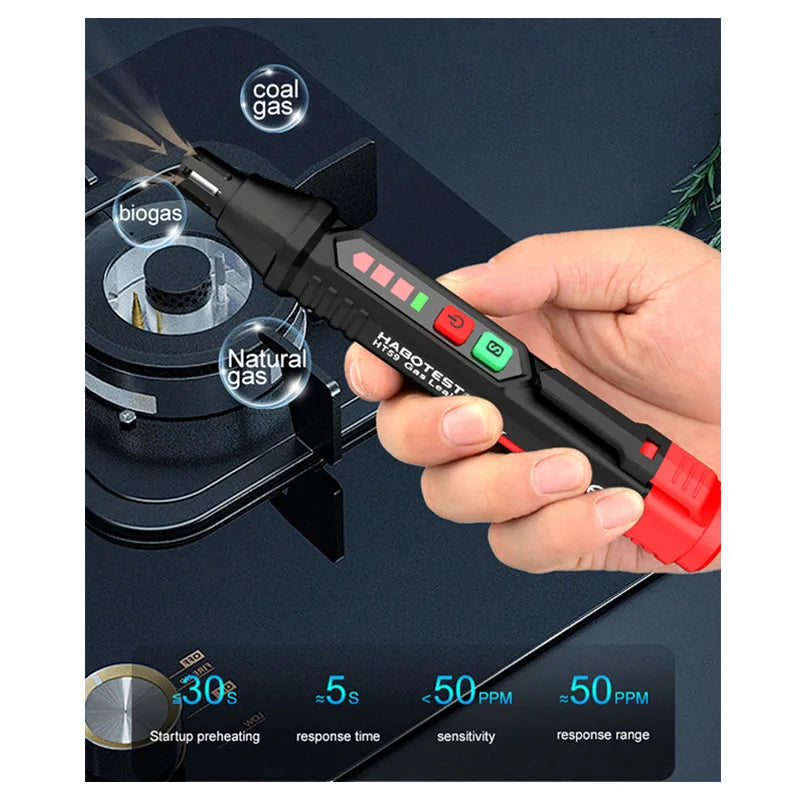 Natural Gas Leak Detector with Audible & Visual Alarm, Portable Gas Sniffer to Locate Combustible Sources Like Methane, Propane