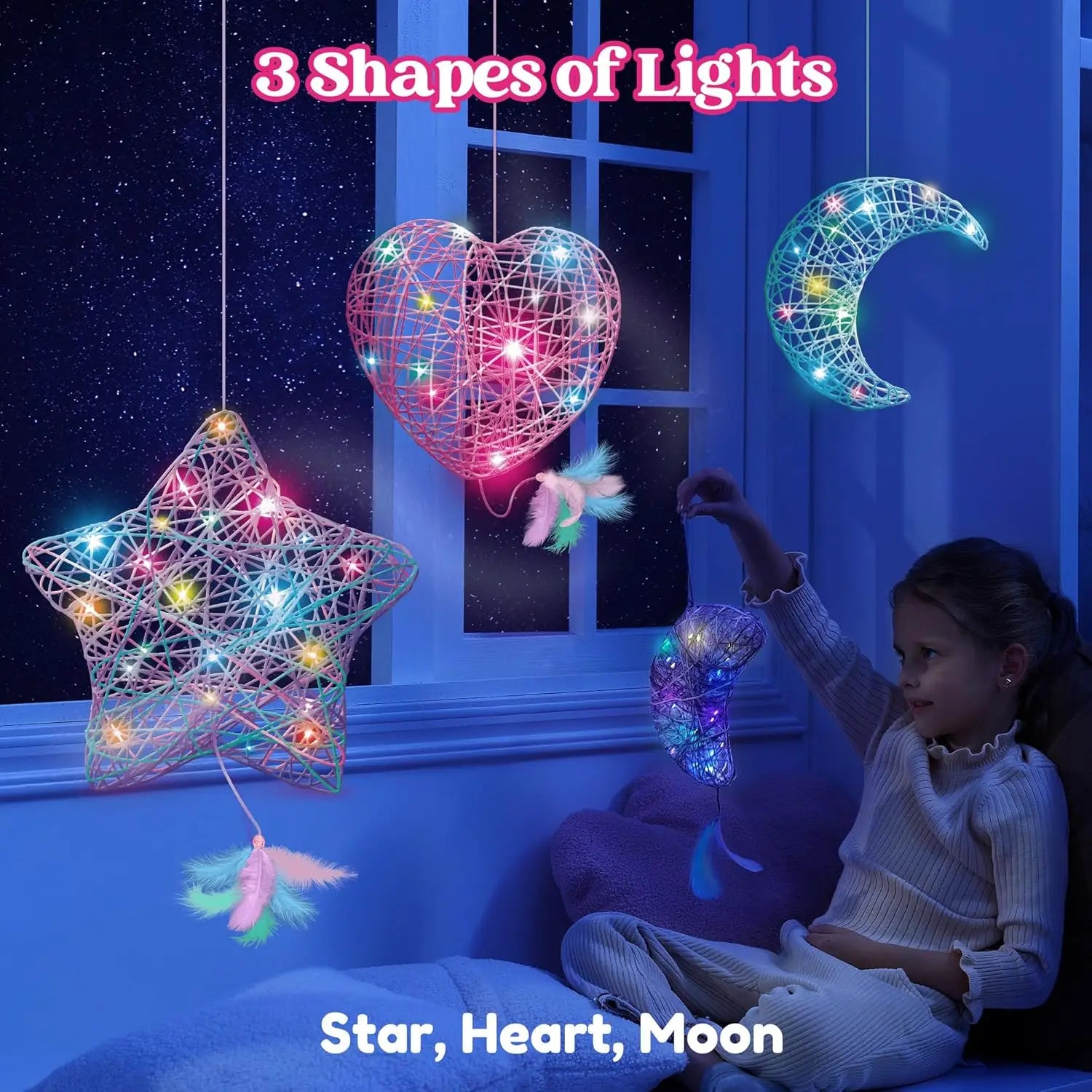 Sada na 3D tvorbu z nití s LED svetlami pre deti Kreatívna remeselná súprava