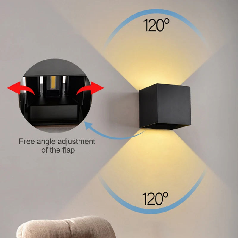 7W innendørs LED-vegglampe med justerbare lysstråler