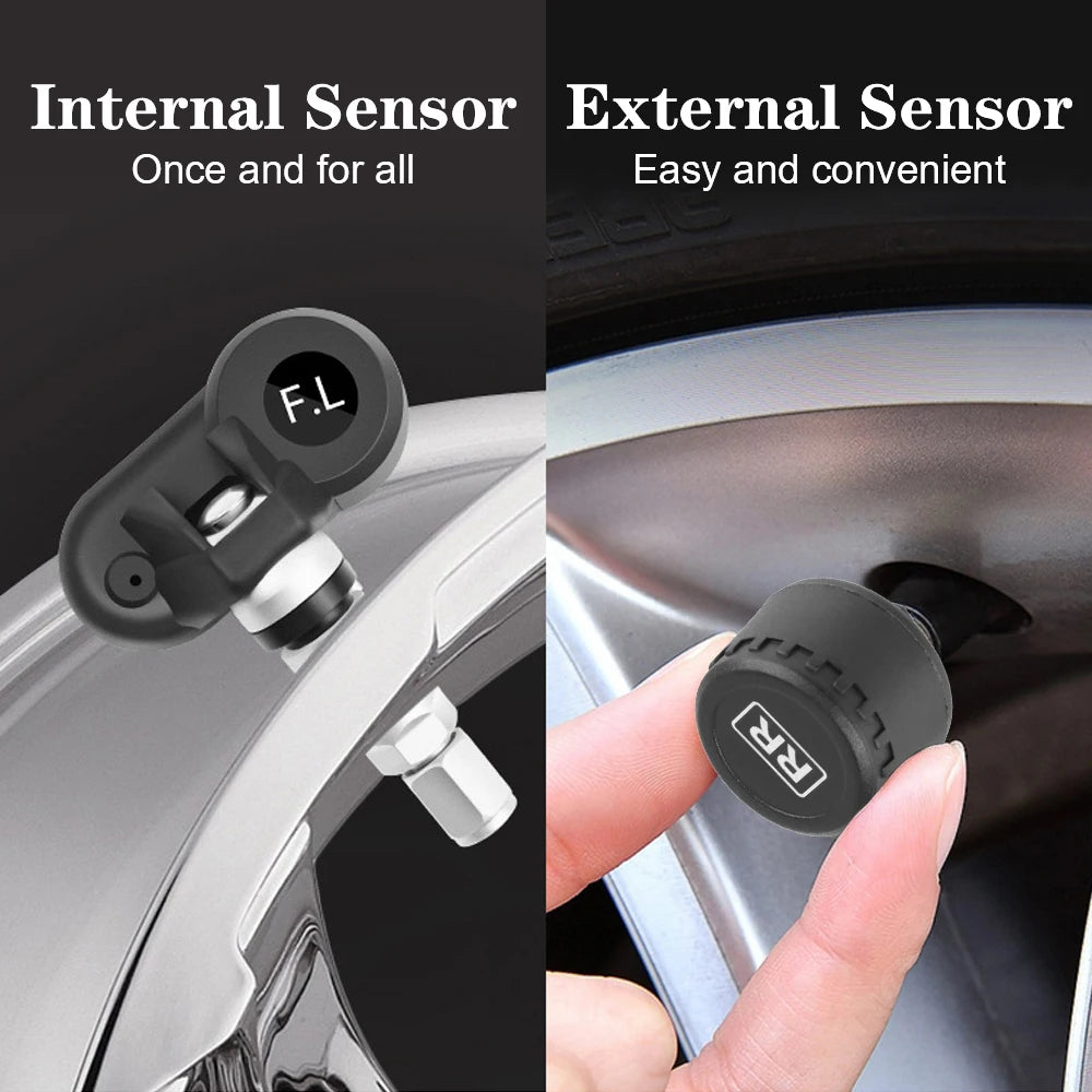 Solar TPMS Tire Pressure Monitoring System with External Sensors