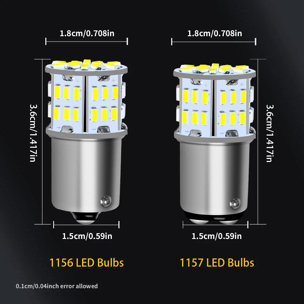 2/4/6/10PCS Ultra Bright P2MAX LED Bulbs 1156 BA15S S25 G18 P21W 1157 BAY15d P21/5W 12V White Car Brake Reverse Fog Drive Lights
