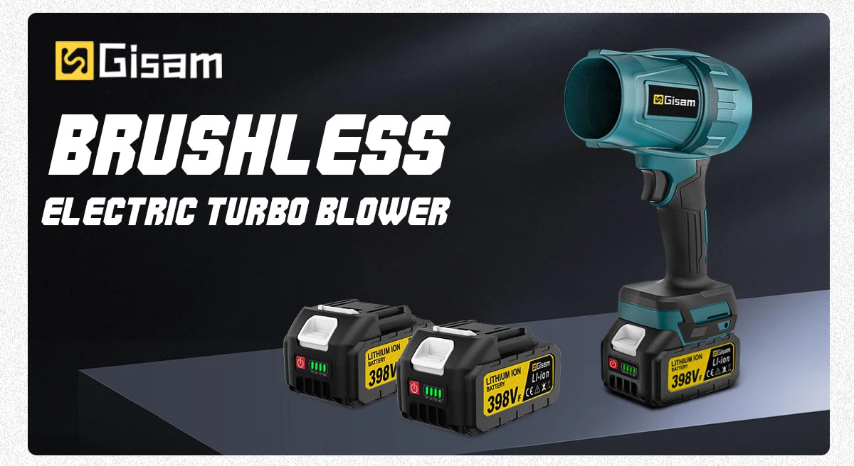 Gisam Brushless Turbo Jet Fan 1500W Cordless Air Blower for Makita 18V