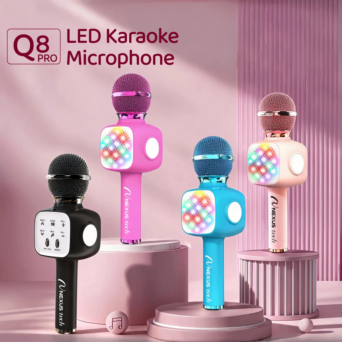 6-in-1 Karaoke Microphone with Bluetooth Speaker