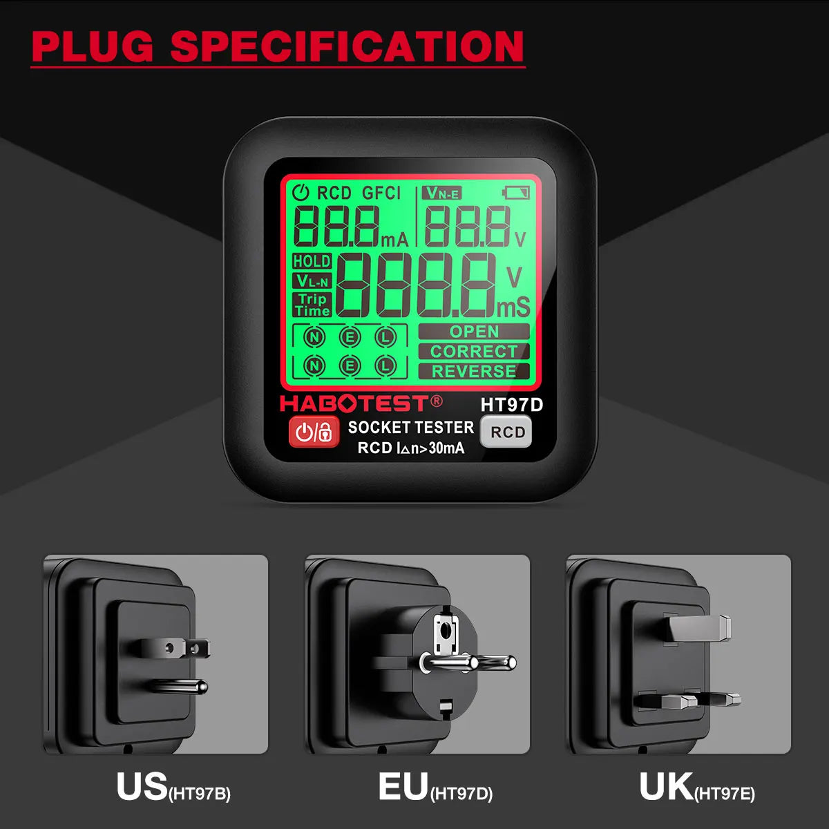 HT97-Series Digital Socket Tester