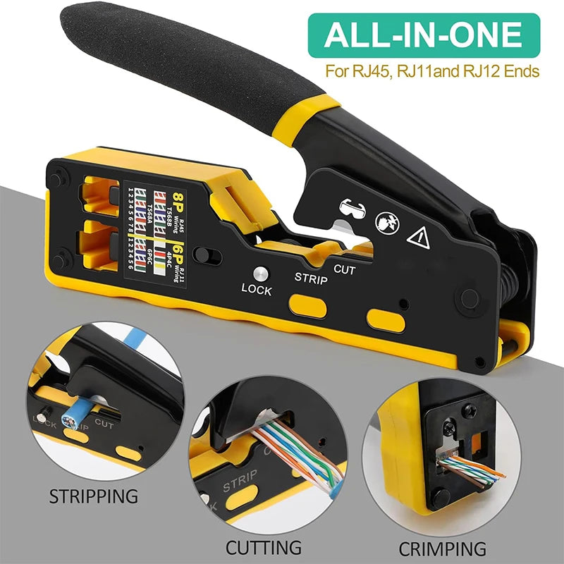 Pass-Through RJ45 Crimping Tool and Kit