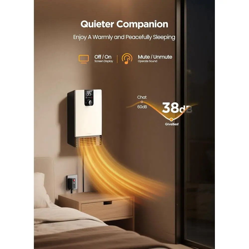 1500W Smart Wall Space Heater with WiFi, Thermostat & Timer